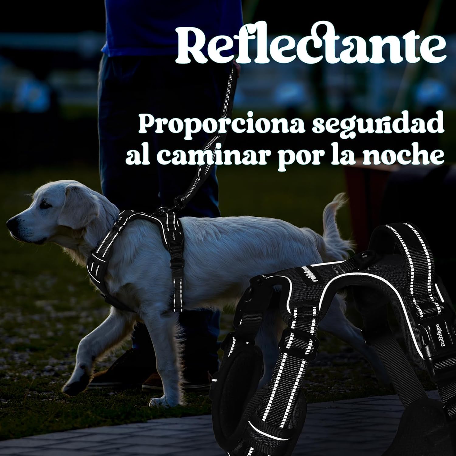 rabbitgoo arnes perro mediano con 3 hebillas rabbitgoo arnes perro mediano con 3 hebillas