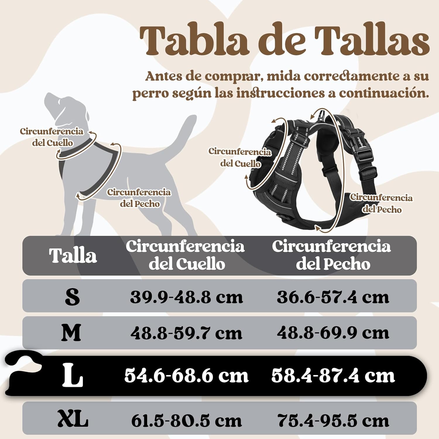 rabbitgoo arnes perro mediano con 3 hebillas rabbitgoo arnes perro mediano con 3 hebillas