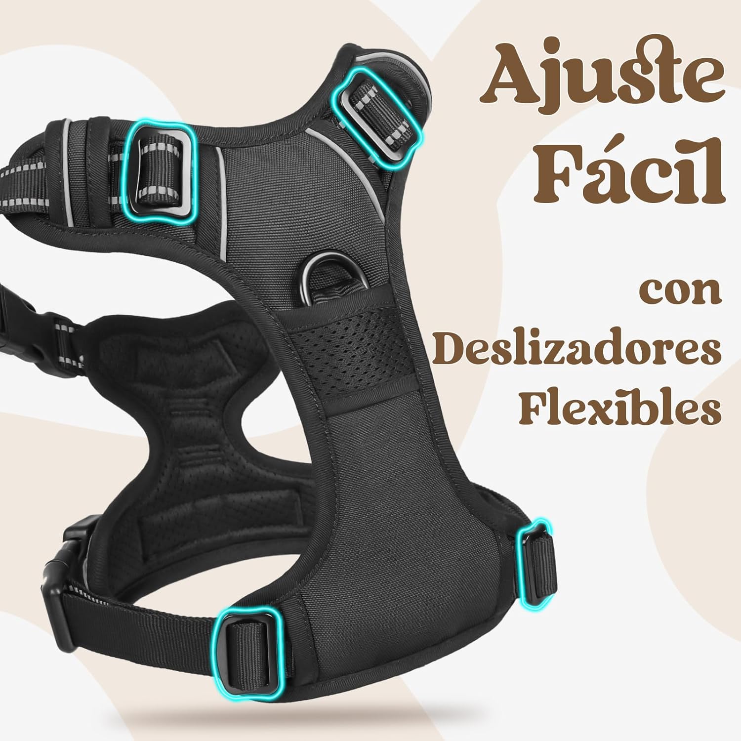 rabbitgoo arnes perro mediano con 3 hebillas rabbitgoo arnes perro mediano con 3 hebillas